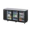Turbo Air Super Deluxe 72in Narrow Depth Back Bar Cooler with Glass Doors - TBB-24-72SGD-N 