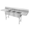 GSW USA SEE18183D 90in Stainless Steel Three 18inx18in Compartment Sink 