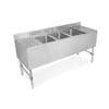 John Boos 84in 3 Compartment Slimline Underbar Sink with 2 Drainboards - UBS3-1884-2D24-X 