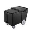 Cambro SlidingLid Tall Mobile Black Ice Caddy with 200lb Ice Capacity - ICS200TB110 