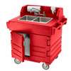 Cambro CamKiosk Hot Red 2 Compartment Hand Sink Cart - KSC402158 