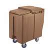 Cambro SlidingLid Tall 175lb Capacity Coffee Beige Mobile Ice Caddy - ICS175T157 
