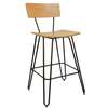 H&D Commercial Seating Metal Barstool with Veneer Seat & Back. Natural Finish - 6273B 