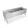 John Boos UBS4-2184-2D18-X 84in (4) Compartment Underbar Sink with 18in Drainboards 