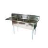 John Boos E-Series 3 Compartment 15x15x14 Sink with 15in Left Drainboard - E3S8-15-14L15-X 