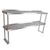 John Boos 18 Gauge 60in X 12in Table-Mounted Double Overshelf - OS-ED-1260-X 