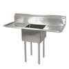 John Boos E-Series 1-compartment 16x20x12 Sink with (2) 18in Drainboards - E1S8-1620-12T18-X 
