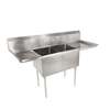 John Boos E-Series 2 Comp Sink 16inx20inx12in Sink with (2) 18in Drainboards - E2S8-1620-12T18-X 