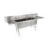 John Boos E-Series 3 Compartment 14x16x12 Sink with (2) 12in Drainboards - E3S8-1416-12T12-X 