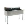 Eagle Group 3 Compartment 12in x 21in Stainless Steel Utility Sink - 2136-3-16/4-1X 
