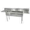 John Boos E-Series 3 Compartment 15x15x14 Sink with (2) 15in Drainboards - E3S8-15-14T15-X 