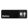 Winco 9in x 3in --Restrooms-- Signage in Spanish/EspaÃ±ol - SGN-362 