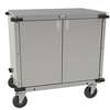 Cadco Enclosed Base Stainless Steel Locking Utility Cart - CC-LUC-LST 