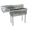 BK Resources 2 Compartment 16x20x12 Sink with (1) 18in Left Drainboard - BKS-2-1620-12-18L 