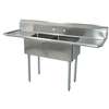 BK Resources 2 Compartment 16x20x12 Sink with (2) 18in Drainboards - BKS-2-20-12-18T 