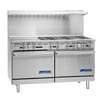 Imperial Pro Series 72in Gas (8) Open Burner & 24in Griddle Range - IR-8-G24-CC 