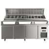 U-Line Commercial 88in W Commercial Refrigerated Prep Table with Condiment Rail - UCPT588-SS61A 