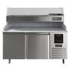 U-Line Commercial 65in W Refrigerated Pizza Prep Table with Condiment Rail - UCPP566-SS61A 