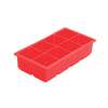 Winco Red Silicone 2in x 2in (8) Compartment Ice Cube Mold - ICCT-8R 