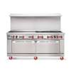 American Range 72in Commercial 6 Burner Gas Range with 36in Raised Griddle - AR-6B-36RG-CC 