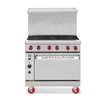 American Range Green Flame 36in (2) Burner Gas Range with 24in Griddle & Oven - ARGF-24G-2B 
