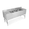 John Boos 84in W Slim-Line 3-Compartment Underbar Sink Unit - UBS3-2184-2D24-X 