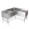 John Boos UBS3C-1848-2D18-X 48in x 18in x 32in 3-Compartment Underbar Corner Sink Unit 