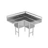 GSW USA 3 Compartment Corner stainless steel Sink 15x15x12 Two 15in Drainboards - SE15153C 