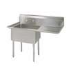 BK Resources 1 Compartment 18x18x12 Stainless Steel Sink - ES-1-18-12-18R 