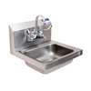 BK Resources 14in Wall Mount Hand Stainless Sink with 3in Gooseneck Faucet - BKHS-W-1410-W-G 