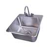 BK Resources 16 x 14 x 8 Deep Drawn 1 Compartment Drop-In Sink with Faucet - DDI-1614824-P-G 