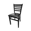Oak Street Manufacturing Ladder Back Wood Chair with Black Finish & Vinyl Seat - WC101BLK 