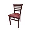 Oak Street Manufacturing Ladder Back Wood Chair with Mahogany Finish & Vinyl Seat - WC101MH 