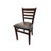 Oak Street Manufacturing Ladder Back Wood Dining Chair with Walnut Finish & Vinyl Seat - WC101WA 