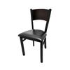 Oak Street Manufacturing Plain Wood Back Black Metal Frame Chair with Vinyl Seat - SL2150-P 