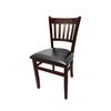 Oak Street Manufacturing Vertical Back Wood Chair with Mahogany Finish & Vinyl Seat - WC102MH 