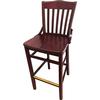 Oak Street Manufacturing Schoolhouse Back Solid Wood Bar Stool with Mahogany Finish - BW-554-MH 