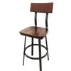 Oak Street Manufacturing Outlander Series Barstool with Distressed Walnut Wood Finish - BM-6058 