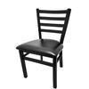Oak Street Manufacturing Wrinkle Finish Ladderback Metal Dining Chair with Vinyl Seat - SL3160 