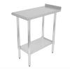 Falcon Food Service 30inx18in Stainless Steel Work Table with 2in Backsplash - WT-3018BS 