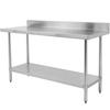 Falcon Food Service 72inx24in Stainless Steel Work Table with 2in Backsplash - WT-2472-BS 