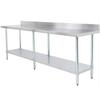 Falcon Food Service 96inx30in Stainless Steel Work Table with 2in Backsplash - WT-3096-BS 