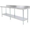 Falcon Food Service 96inx24in Stainless Steel Work Table with 2in Backsplash - WT-2496-BS 