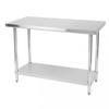 Falcon Food Service 60in X 24in Deluxe 18 Gauge All Stainless Steel Work Table - WT-2460-SSU 