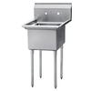Falcon Food Service 16in x 20in (1) Compartment Stainless Steel Commercial Sink - E1C-16X20-0 