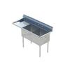 Falcon Food Service 16in x 20in (2) Compartment Stainless Steel Commercial Sink - E2C-16X20-L-18 