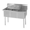 Falcon Food Service 10in x 14in (3) Compartment Stainless Steel Commercial Sink - E3C-10X14-0 