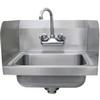 Falcon Food Service 12in Wide 20 Gauge Stainless Steel Hand Sink with Faucet - HS-12-SS 