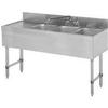Falcon Food Service 48"W 18 Gauge Stainless Steel Underbar (3) Compartment Sink - BS3T101410-12L 