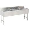 Falcon Food Service 72"W 18 Gauge Stainless Steel Underbar (3) Compartment Sink - BS3T101410-19LR 